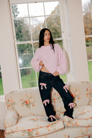 ブルーデイジーふわふわニットセーター