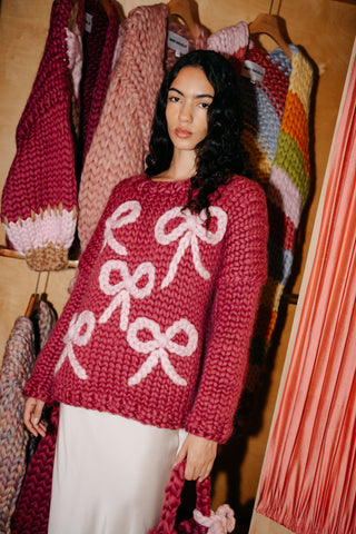 Daphne Grobstrickpullover mit Schleife