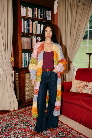 Groovy Maxi-Cardigan aus grobem Strick