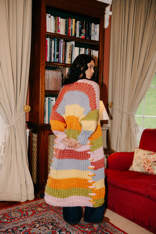 Groovy Maxi-Cardigan aus grobem Strick