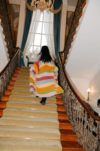 Groovy Maxi-Cardigan aus grobem Strick