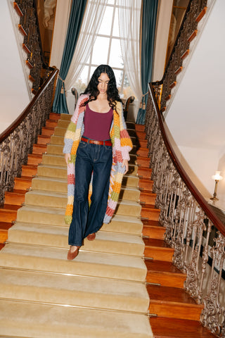 Groovy Maxi-Cardigan aus grobem Strick