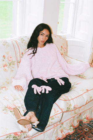 ブルーデイジーふわふわニットセーター