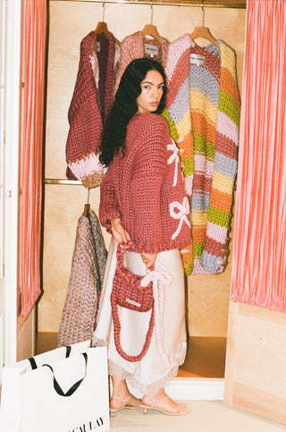 Daphne Grobstrickpullover mit Schleife