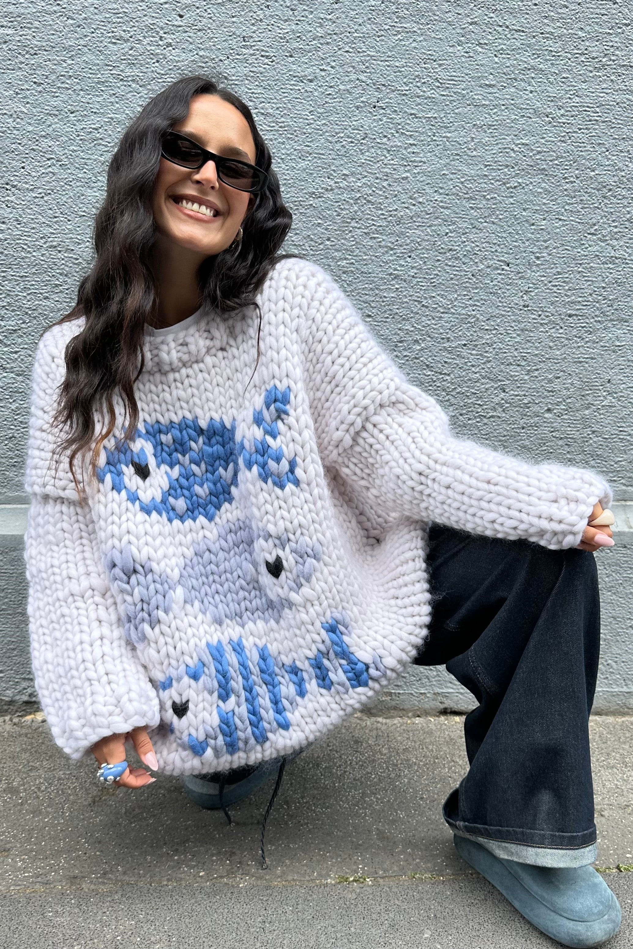 Blue Fish Chunky Knit Sweater