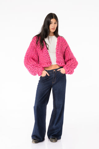 Sparkle Pink Colossal Knit Cardigan