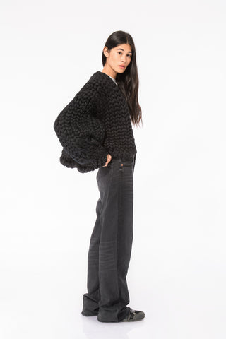 Black Colossal Knit Cardigan