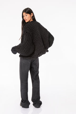 Black Colossal Knit Cardigan