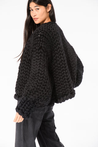 Black Colossal Knit Cardigan