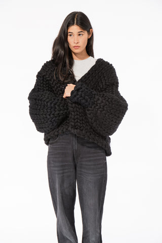 Black Colossal Knit Cardigan