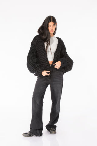 Black Colossal Knit Cardigan