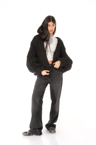 Black Colossal Knit Cardigan