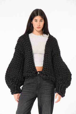 Black Colossal Knit Cardigan