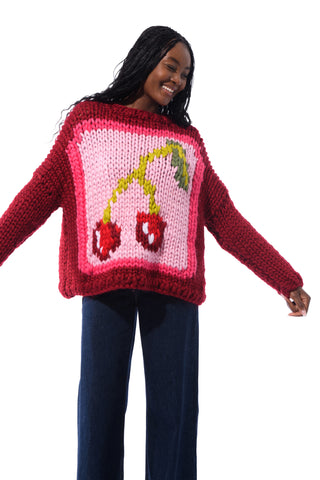 Cherry Chunky Knit Sweater