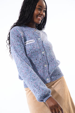 Azure Mélange Knit Cardigan