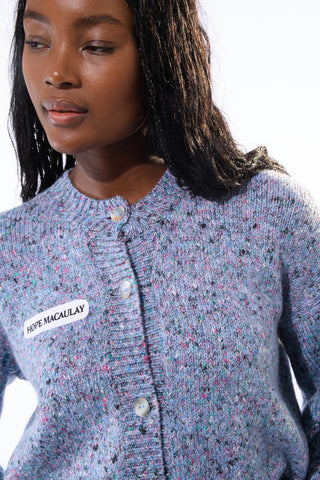 Azure Mélange Knit Cardigan
