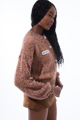 Hazelnut Mélange Knit Cardigan