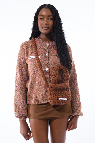 Hazelnut Mélange Knit Cardigan