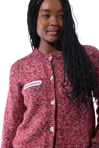 Burgundy Mélange Knit Cardigan