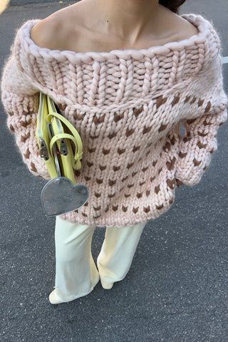 Autumn Polka Dot Chunky Knit Sweater