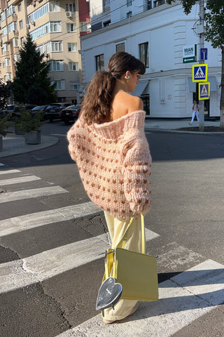 Autumn Polka Dot Chunky Knit Sweater