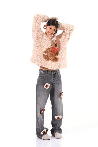 Knit Teddy Bear Jeans
