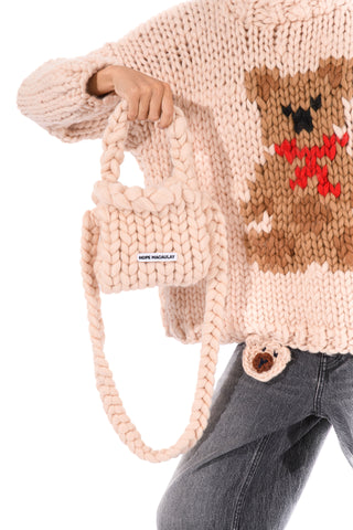 Cream Colossal Knit Crossbody Bag