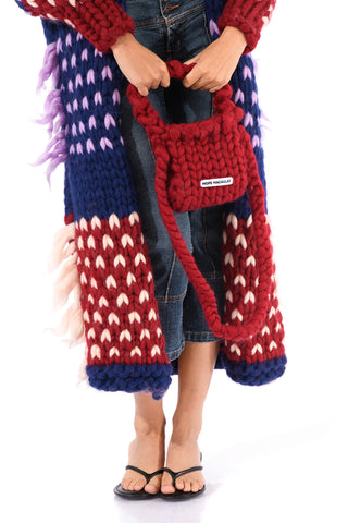 Erin Polka Dot Chunky Knit Maxi Cardigan