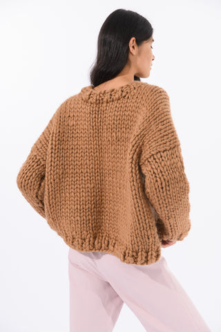 Mocha Chunky Bow Knit Sweater
