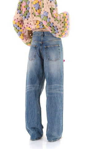 Knit Flower Jeans