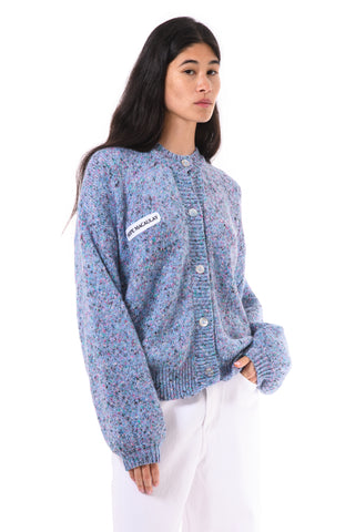 Azure Mélange Knit Cardigan