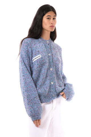 Azure Mélange Knit Cardigan