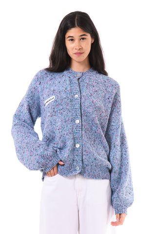 Azure Mélange Knit Cardigan