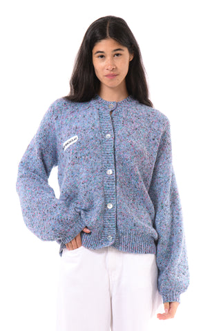 Azure Mélange Knit Cardigan