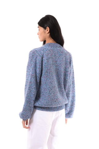 Azure Mélange Knit Cardigan