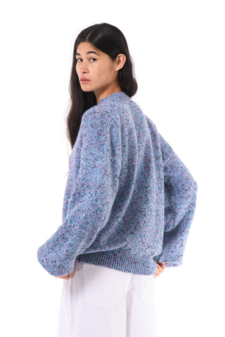 Azure Mélange Knit Cardigan