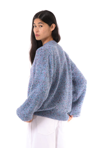 Azure Mélange Knit Cardigan