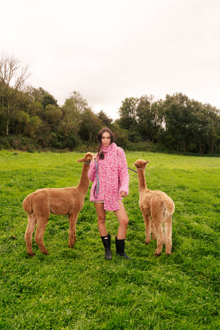 One-of-a-kind Irish Alpaca Chunky Knit Scarf - Primrose