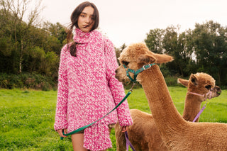 One-of-a-kind Irish Alpaca Chunky Knit Scarf - Primrose
