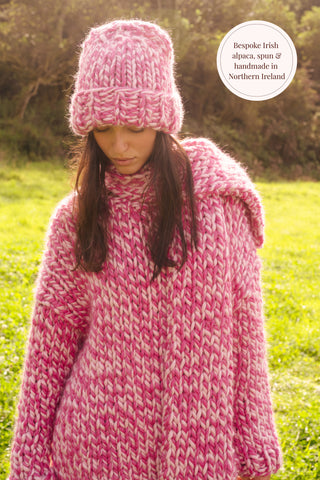 One-of-a-kind Irish Alpaca Chunky Knit Beanie Hat - Aoife