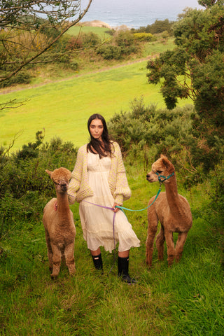 One-of-a-kind Irish Alpaca Chunky Knit Cardigan - Glens