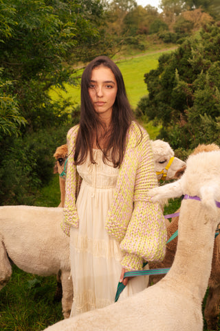 One-of-a-kind Irish Alpaca Chunky Knit Cardigan - Glens