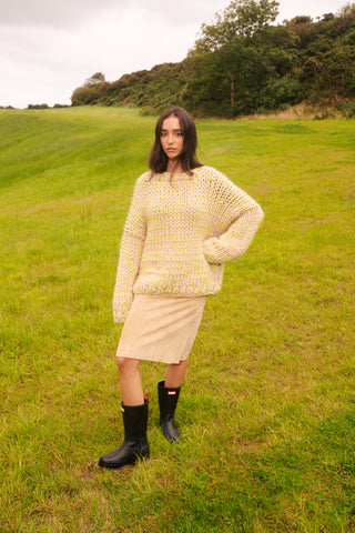 One-of-a-kind Irish Alpaca Chunky Knit Sweater - Causeway