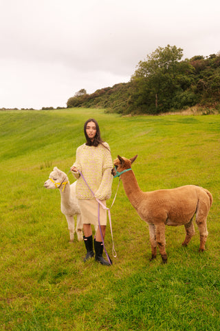 One-of-a-kind Irish Alpaca Chunky Knit Sweater - Causeway