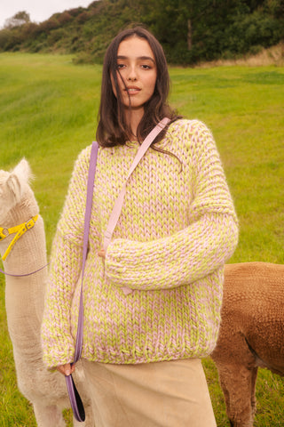 One-of-a-kind Irish Alpaca Chunky Knit Sweater - Causeway