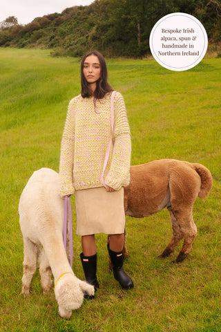 One-of-a-kind Irish Alpaca Chunky Knit Sweater - Causeway