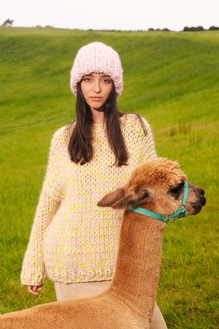 One-of-a-kind Irish Alpaca Chunky Knit Beanie Hat - Saoirse