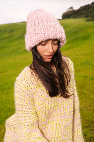 One-of-a-kind Irish Alpaca Chunky Knit Beanie Hat - Saoirse