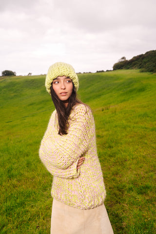 One-of-a-kind Irish Alpaca Chunky Knit Beanie Hat - Ériu