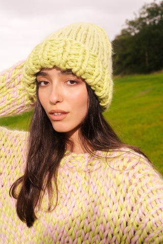 One-of-a-kind Irish Alpaca Chunky Knit Beanie Hat - Ériu